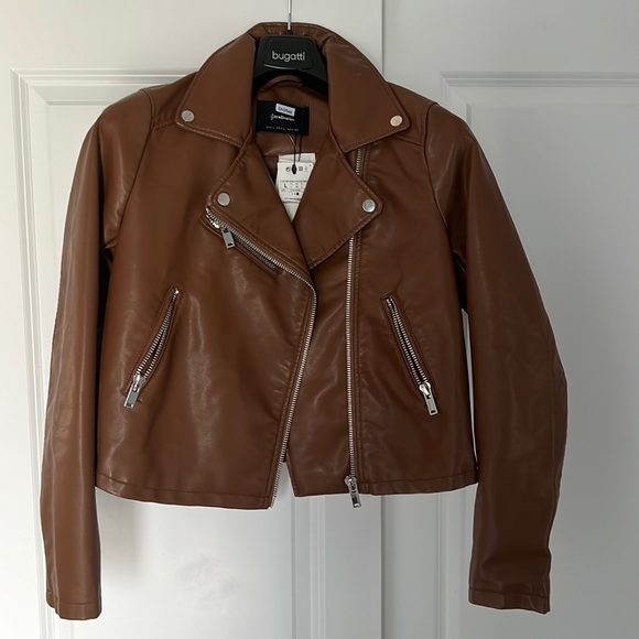 stradivarius Jackets & Blazers - Stradivarius Leather Jacket , camel color size Large